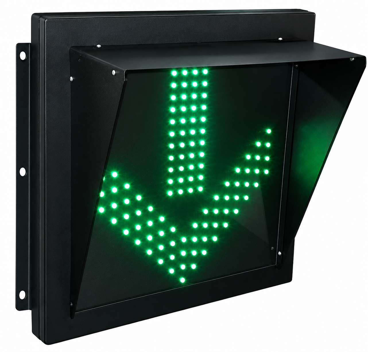Flecha LED Verde + Cruz Roja 600×600 mm